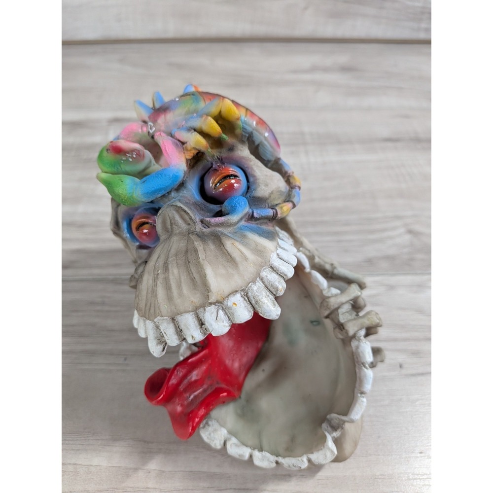 Hand-painted Skull Face Ashtray Halloween Large Cigarette Ashtrays
